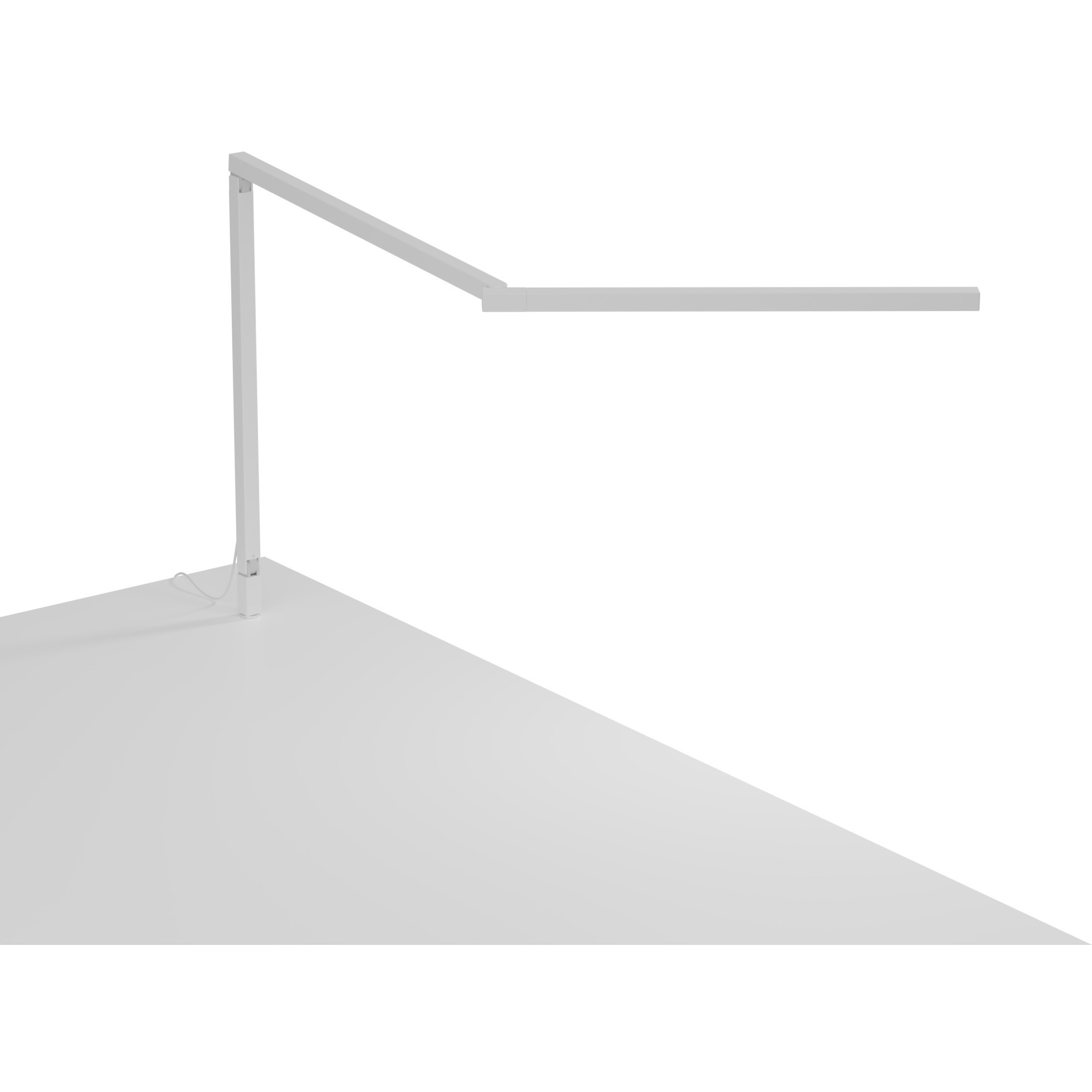 Z-Bar Mini Gen 4 12.5 inch 5.35 watt Matte White Desk Lamp Portable Light, Through-Table Mount